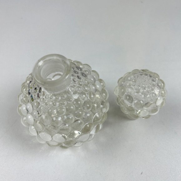 Vintage Clear Glass Hobnail Perfume Bottle with Stopper Empty 4'H X 2"W - Picture 3 of 9